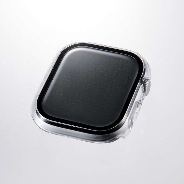 Apple Watch 46mm/フルカバーケース/プレミアムガラス/高透明/クリア【AW-25AFCGCR】