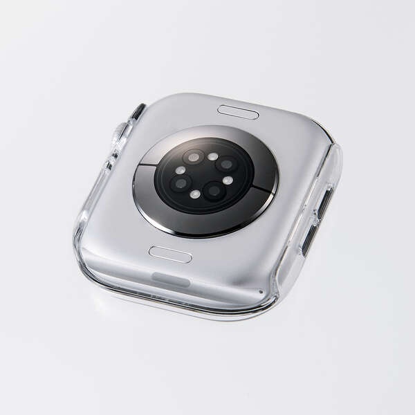 Apple Watch 46mm/フルカバーケース/プレミアムガラス/高透明/クリア【AW-25AFCGCR】