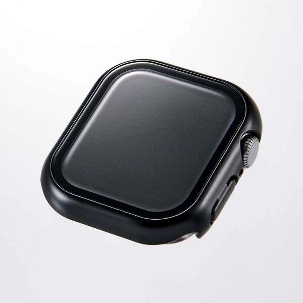 Apple Watch 42mm/フルカバーケース/プレミアムガラス/高透明/メタリック/ブラック【AW-25BFCGPBK】