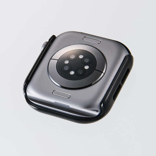 Apple Watch 42mm/フルカバーケース/プレミアムガラス/高透明/メタリック/ブラック【AW-25BFCGPBK】