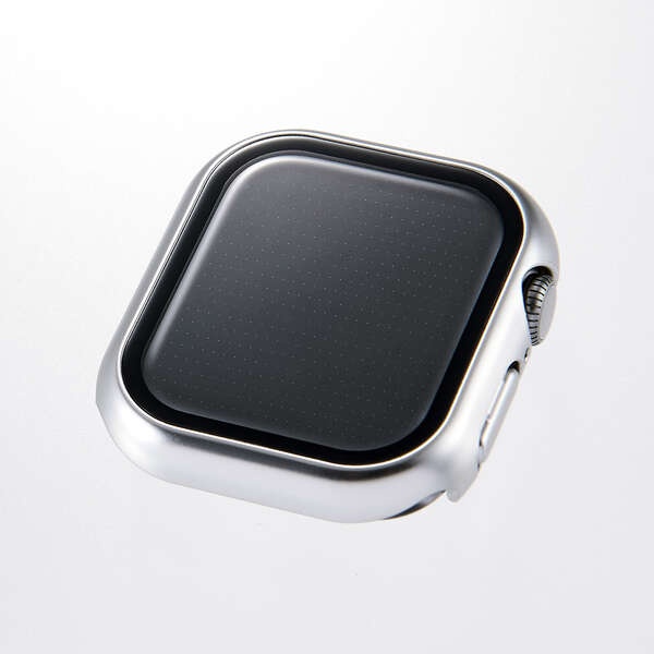 Apple Watch 42mm/フルカバーケース/プレミアムガラス/高透明/メタリック/シルバー【AW-25BFCGPSV】