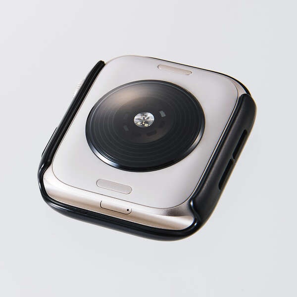 Apple Watch 44mm/フルカバーケース/プレミアムガラス/高透明/メタリック/ブラック【AW-25DFCGPBK】