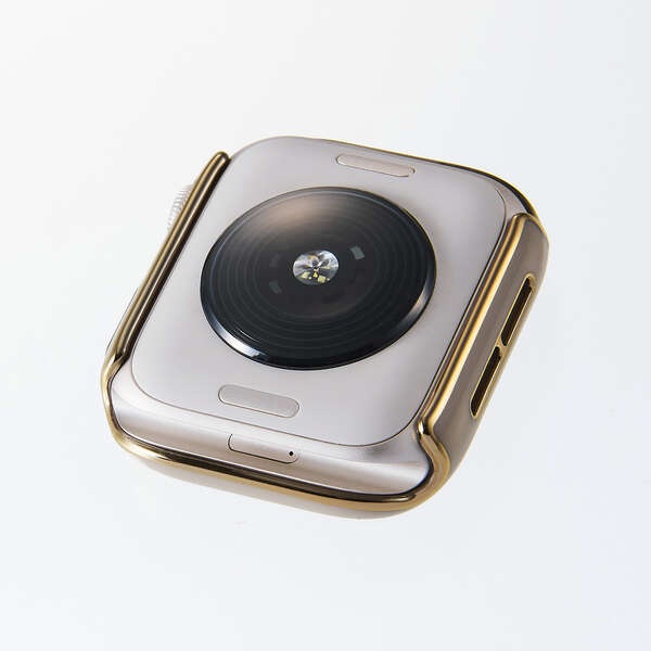 Apple Watch 40mm/フルカバーケース/プレミアムガラス/高透明/ゴールドライン/グレージュ【AW-25EFCGJGB】
