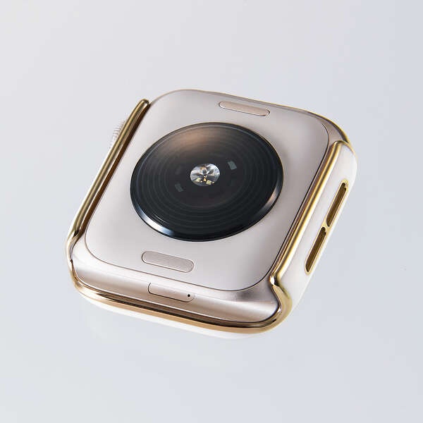 Apple Watch 40mm/フルカバーケース/プレミアムガラス/高透明/ゴールドライン/ホワイト【AW-25EFCGJWH】