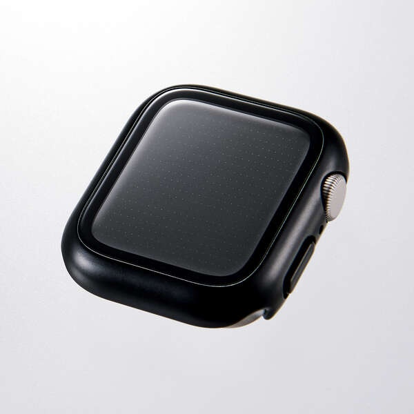 Apple Watch 40mm/フルカバーケース/プレミアムガラス/高透明/メタリック/ブラック【AW-25EFCGPBK】