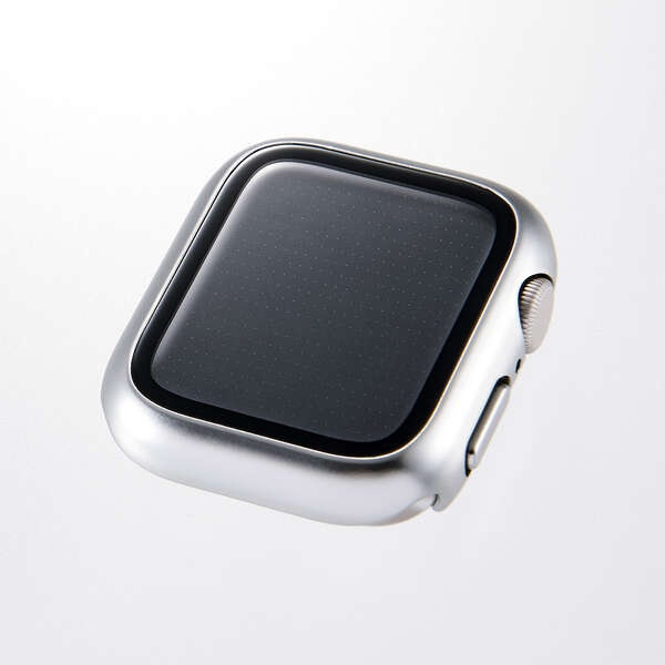Apple Watch 40mm/フルカバーケース/プレミアムガラス/高透明/メタリック/シルバー【AW-25EFCGPSV】