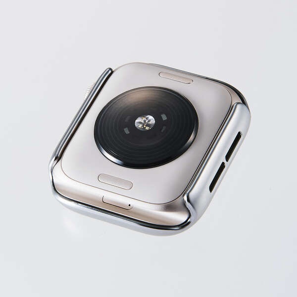Apple Watch 40mm/フルカバーケース/プレミアムガラス/高透明/メタリック/シルバー【AW-25EFCGPSV】