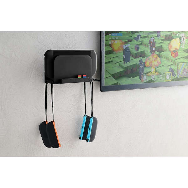 Nintendo Switch2専用/壁掛けスタンド/Joy-Con対応/ソフト収納/ブラック【KA-LSLSW01BK】