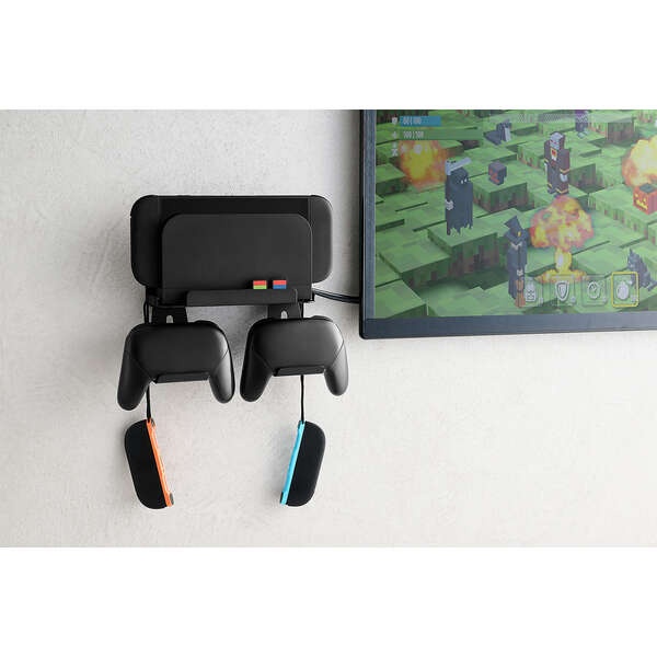 Nintendo Switch2専用/壁掛けスタンド/Pro-Con対応/ソフト収納/ブラック【KA-LSLSW02BK】