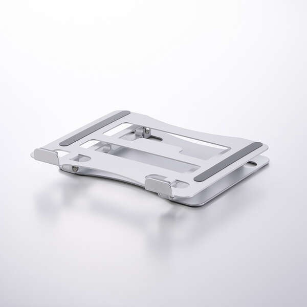 ノートPCスタンド/角度高さ無段階調整/コンパクト/17.3インチまで/シルバー【PCA-LTSFAL02SV】