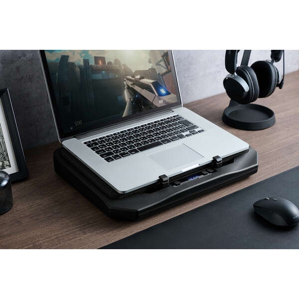 冷却台/置き台/密閉タイプ/3段階高さ調整/18段階風量調整/18インチまで対応/ブラック【SX-CL24BK】