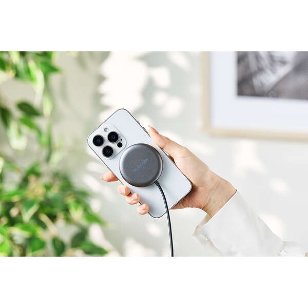 マグネットQi2.2規格対応ワイヤレス充電器/25W/卓上/1.5m/ブラック【W-MA11BK】