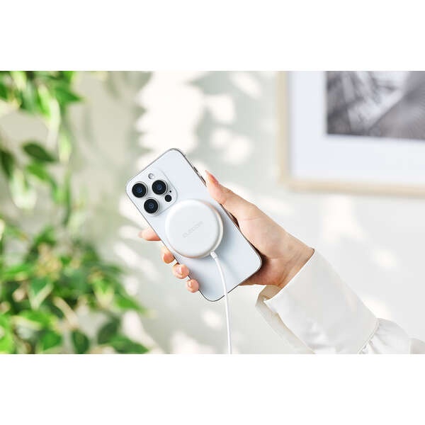 マグネットQi2.2規格対応ワイヤレス充電器/25W/卓上/1.5m/シルバー【W-MA11SV】