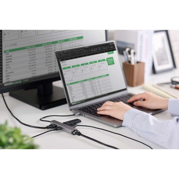 5in1 USB Type-C(TM)ドッキングステーション/アルミモデル【DST-052BPSV】