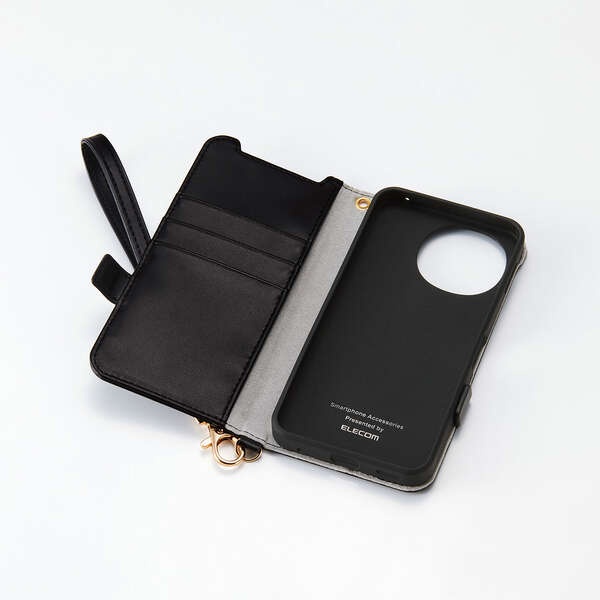 AQUOS sense10/9 手帳型ケース 磁石付 耐衝撃 ハンドストラップ付【PM-S253PLFY4BK】