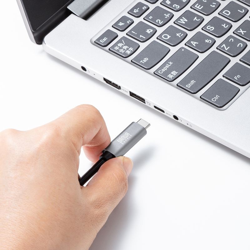 急速充電対応 USB Type-C LAN変換ケーブル（Gigabit対応・PD100W・1m）【KB-SL6CLANPD1BK】