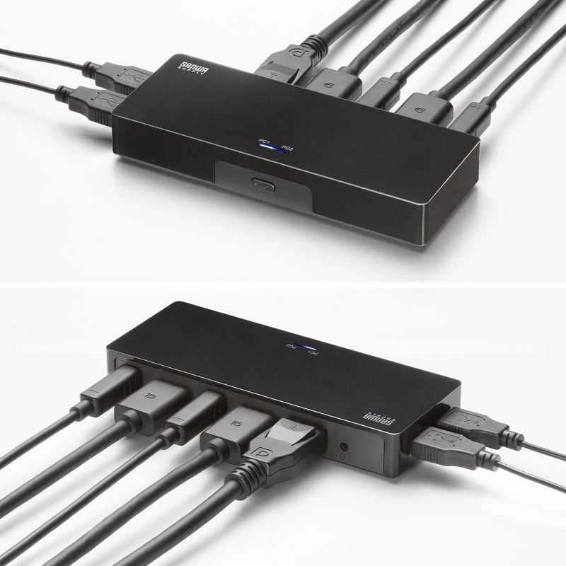 4K対応DisplayPortパソコン切替器（エミュレーション非搭載・2：1）【SW-KVM2DPUUS】