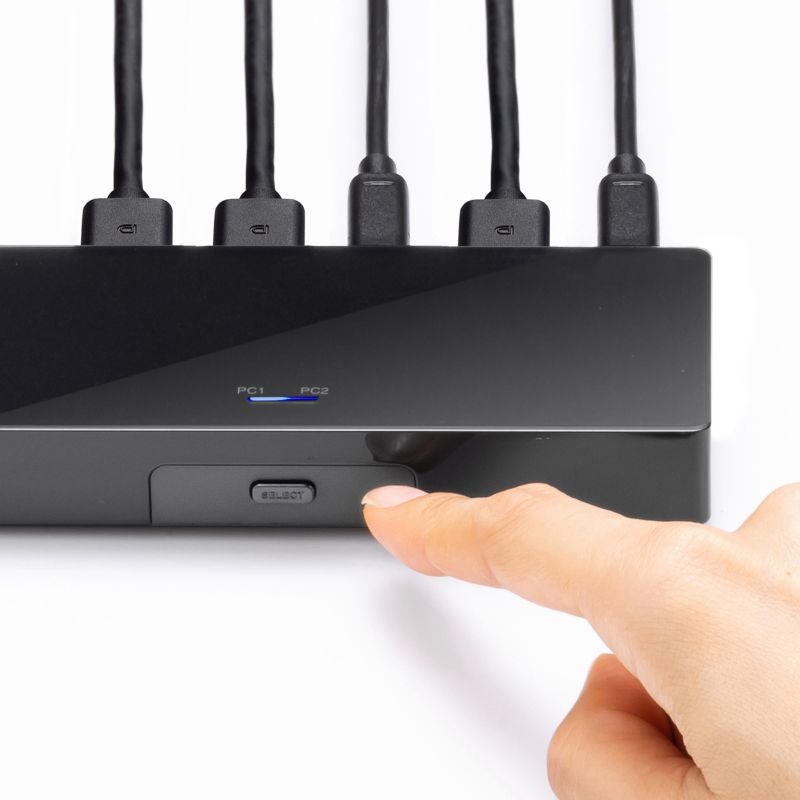 4K対応DisplayPortパソコン切替器（エミュレーション非搭載・2：1）【SW-KVM2DPUUS】