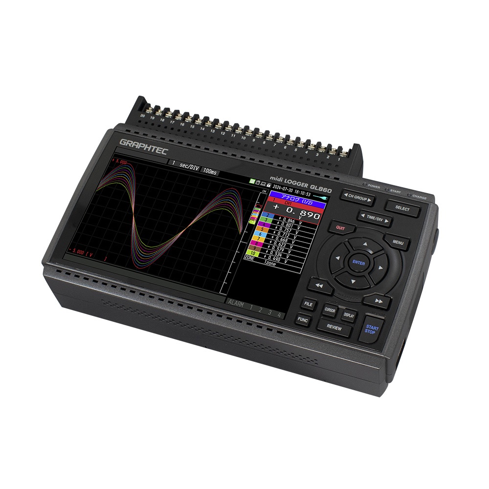 データロガー本体と20chネジ端子のセット【GL860/B-563】