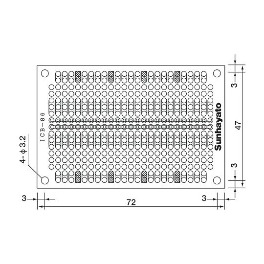 小型ユニバーサル基板【ICB-86】