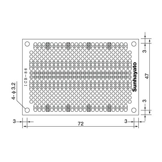小型ユニバーサル基板【ICB-86G】