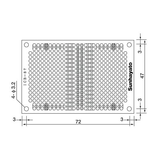 小型ユニバーサル基板【ICB-87】