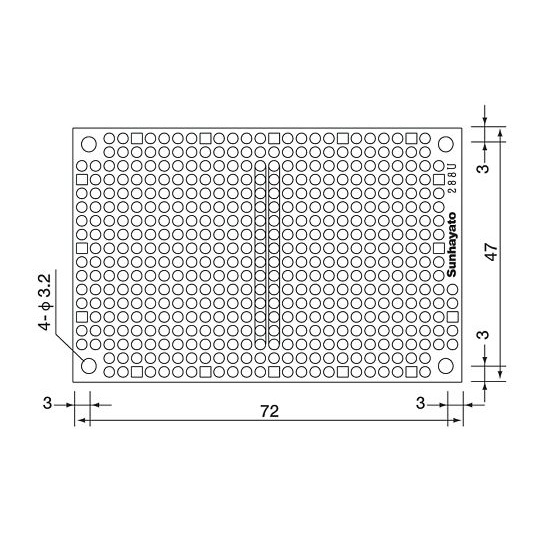 小型ユニバーサル基板【ICB-288GU】