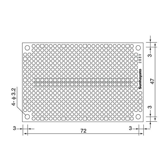 小型ユニバーサル基板【ICB-288GV】