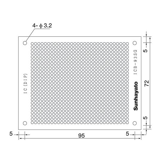 小型ユニバーサル基板【ICB-93SG】