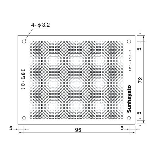 小型ユニバーサル基板【ICB-93S-2】