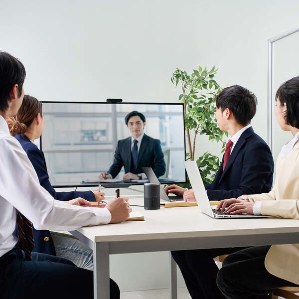 会議用スピーカーフォン/ノイズリダクション/エコーキャンセラー/オートゲインコントロール対応/無指向性マイク/有線/USB-A/ブラック HS-SP02M2BK【HS-SP02M2BK】