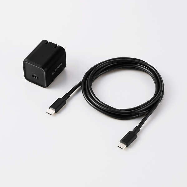 AC充電器/USB充電器/USB Power Delivery対応/45W/Type-C×1/スイングプラグ/C-Cケーブル付属/2m/ブラック MPA-AC12345BK【MPA-AC12345BK】