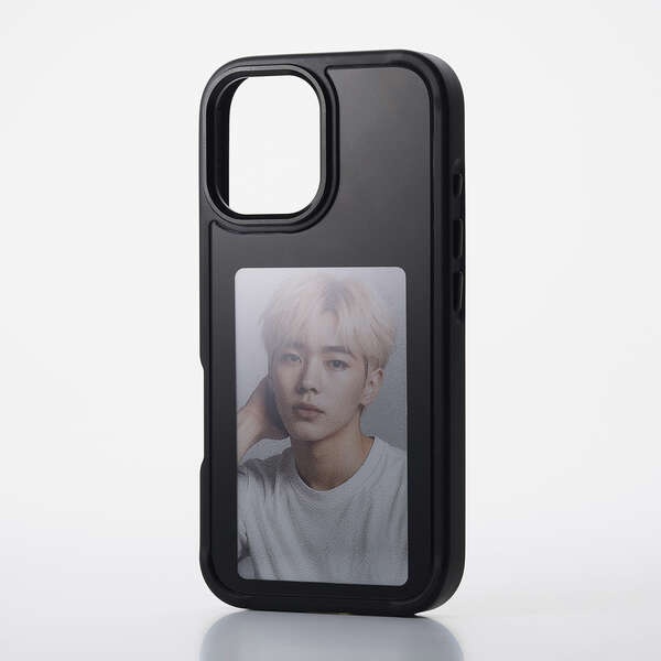 iPhone 16/背面ディスプレイケース/着せ替え/耐衝撃/ブラック PM-A24AEINK01BK【PM-A24AEINK01BK】