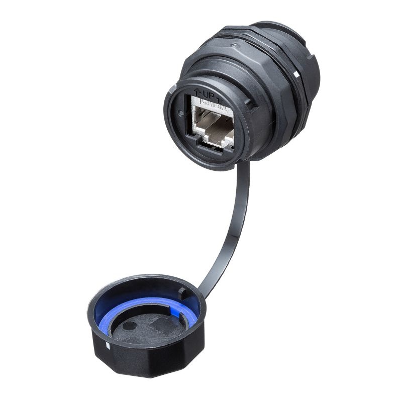 パネルマウント対応 RJ-45中継アダプタ(カテゴリ6A・STP・防水防塵)【ADT-EX-6ASTPWPC】