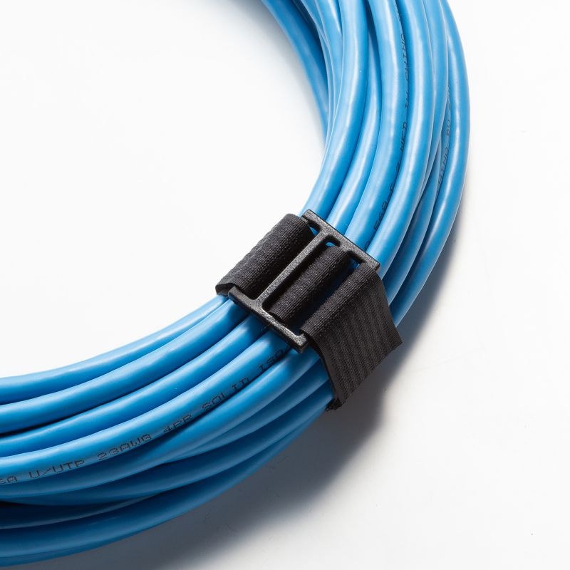 面ファスナー結束バンド(幅25mm・長さ3m・黒・専用カン付き)【CA-MF10BK】