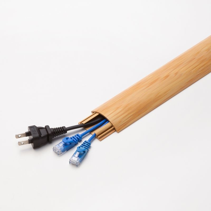 床用ケーブルモール(幅50mm・長さ1m・ナチュラル木目)【CA-R50NM】