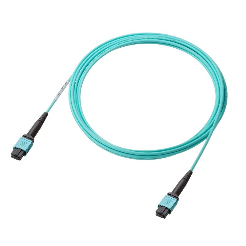 MPO光ファイバケーブル(OM3、12芯、B配線、3m)【HKB-MPO12M3B-03】