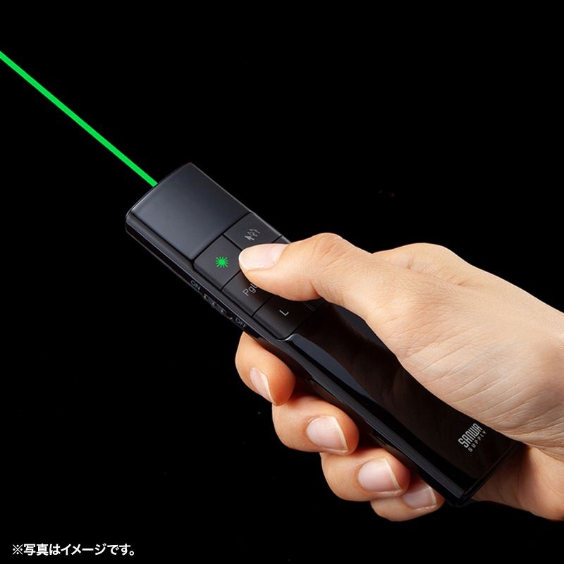2WAYプレゼンター(グリーンレーザー・マウス操作対応・タイマー機能付き)【MA-WPR17BK】