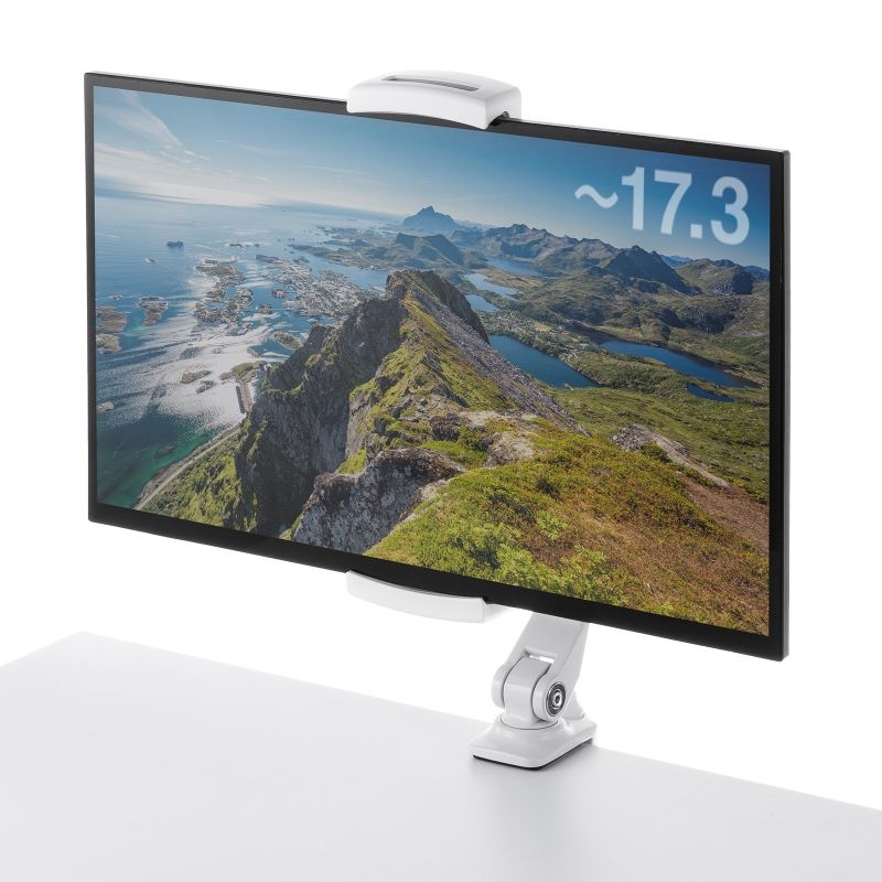 モバイルモニター・タブレット用クランプアームホルダー(ホワイト)【PDA-STN85W】