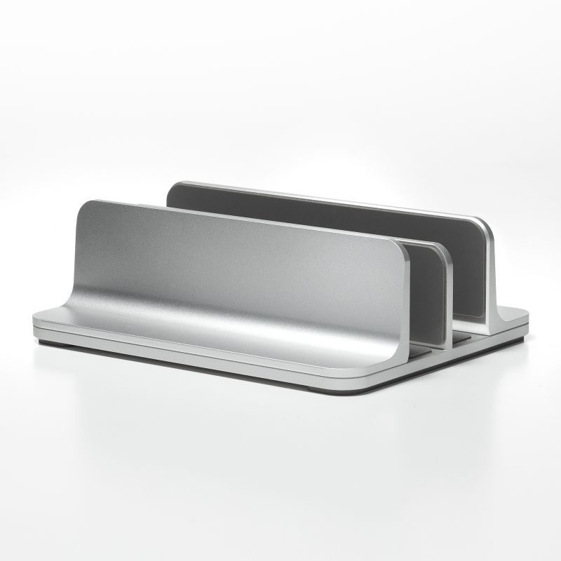 ノートパソコン用アルミスタンド(縦置き・2台用)【PDA-STN91S】