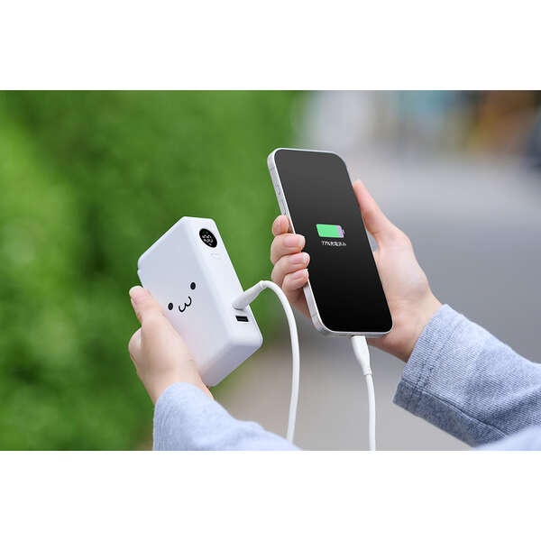 AC充電器一体モバイルバッテリー(10000mAh/67W/C×1+A×1)【DE-AC12-10000WF】