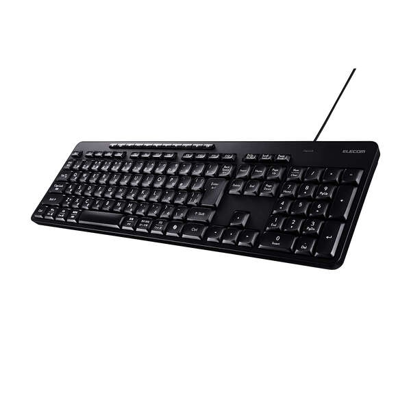 有線静音フルキーボード【TK-QT11FUMBK】