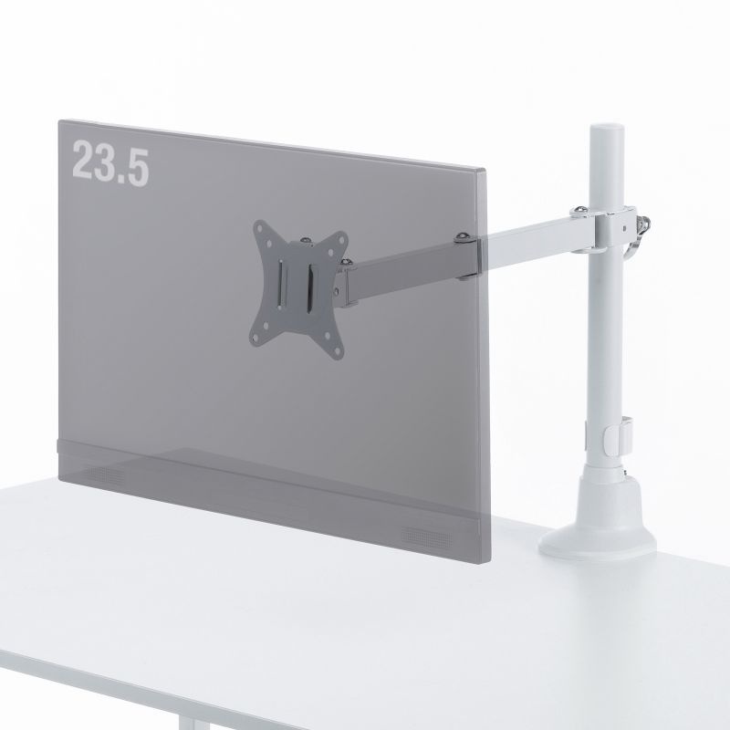 モニターアーム(シングル・ロングアーム・薄型ショートクランプ・ホワイト)【CR-LAC116W】