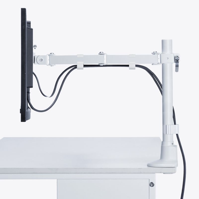 モニターアーム(シングル・ロングアーム・薄型ショートクランプ・ホワイト)【CR-LAC116W】