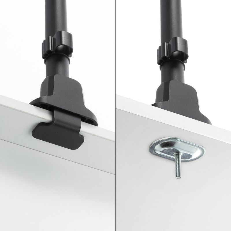 モニターアーム(デュアル・ロングアーム・薄型ショートクランプ・ブラック)【CR-LAC216BK】