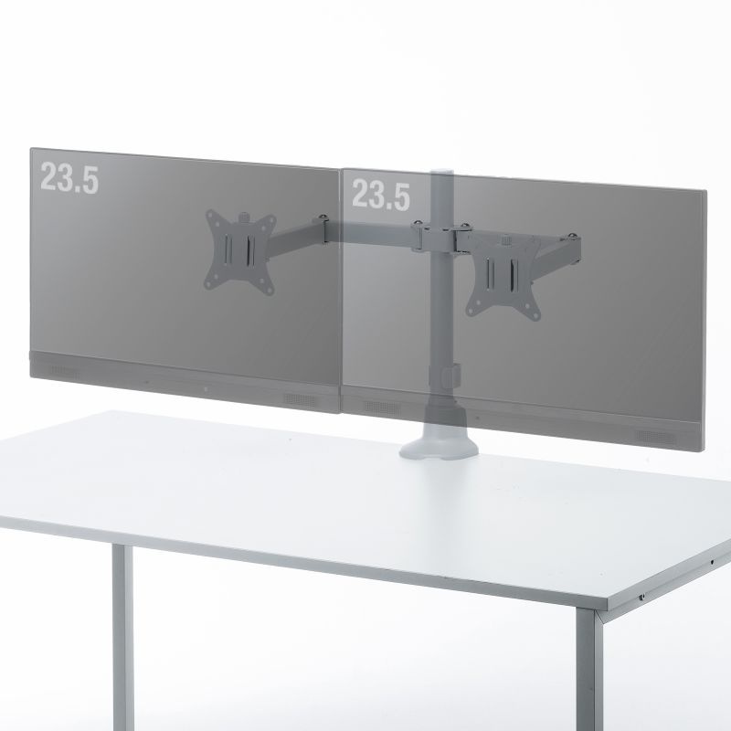 モニターアーム(デュアル・ロングアーム・薄型ショートクランプ・ホワイト)【CR-LAC216W】