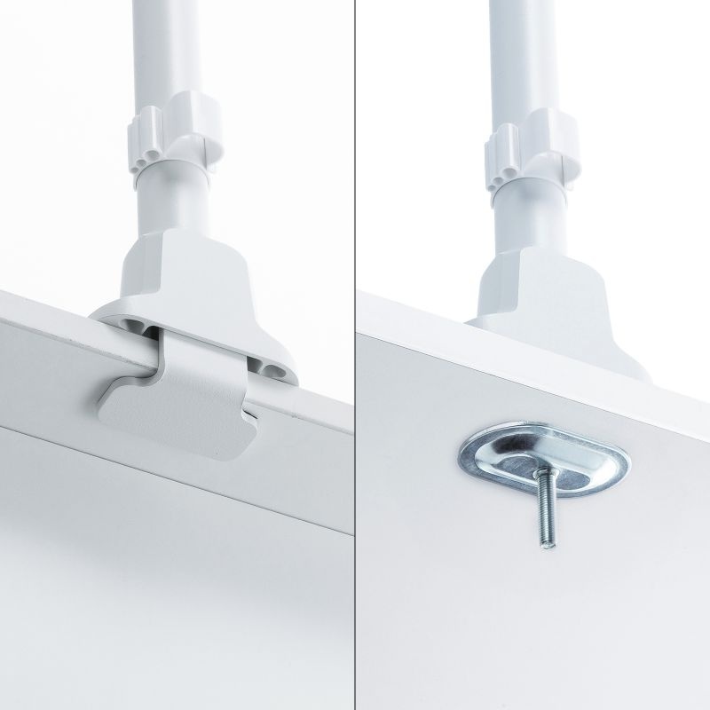 モニターアーム(デュアル・ロングアーム・薄型ショートクランプ・ホワイト)【CR-LAC216W】