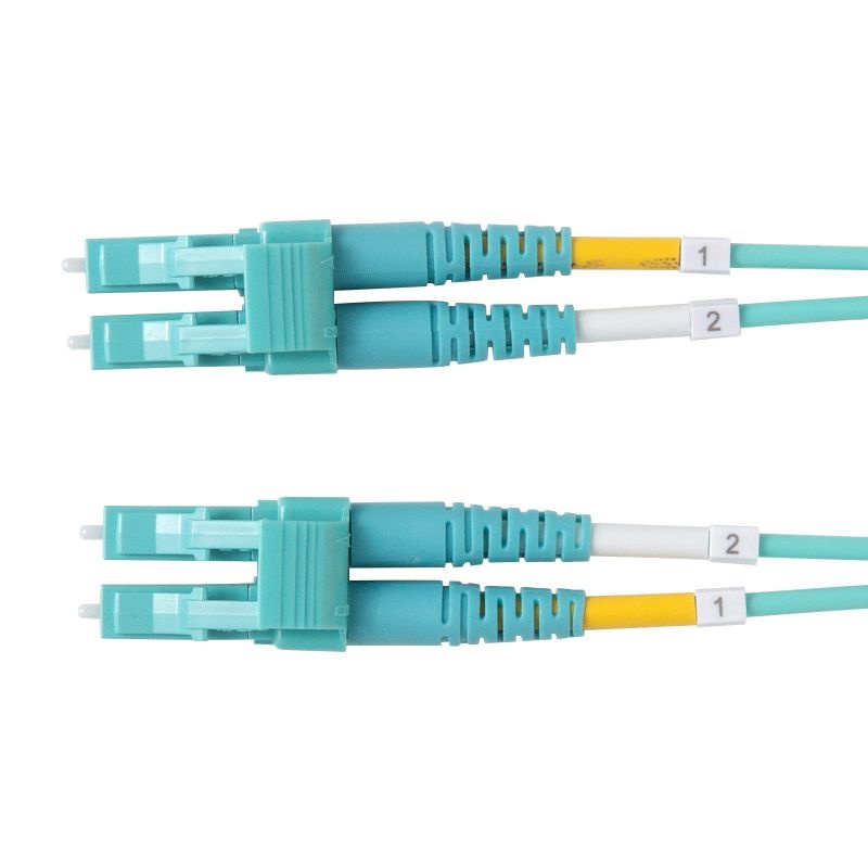 メガネ型光ファイバケーブル(マルチ50μmOM3、LC×2-LC×2、5m)【HKB-MOM3LCLC-05】