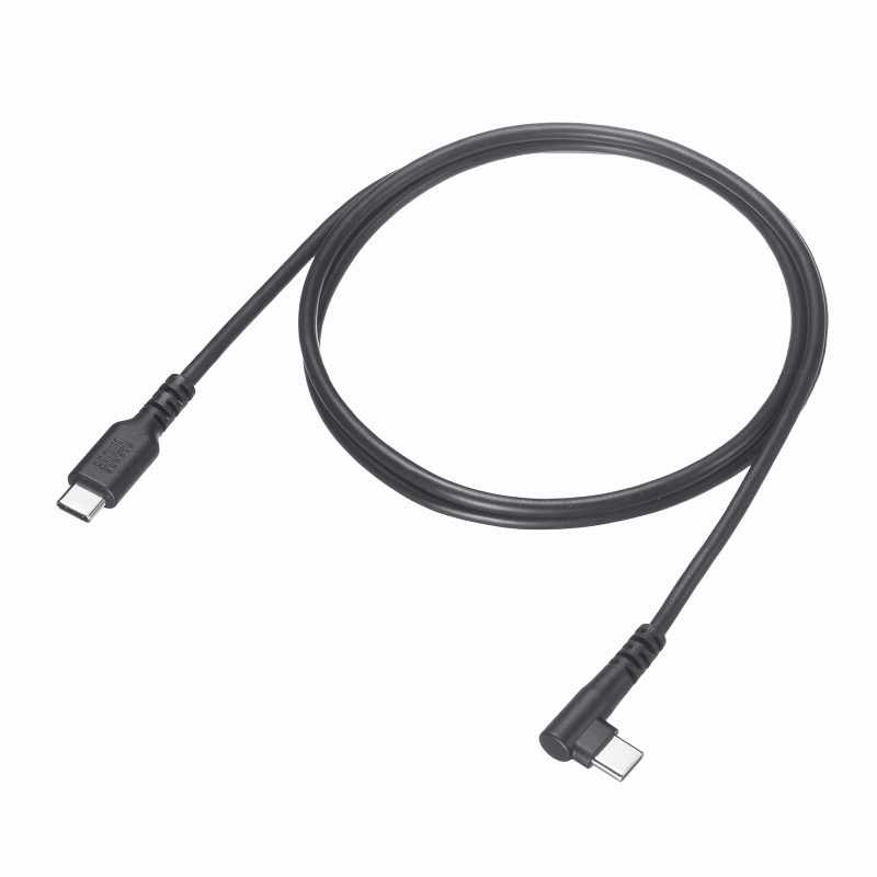 USB 2.0 Type-Cケーブル(C-C・片側L型コネクタ・60W・1m)【KU-CCP60L10TK2】