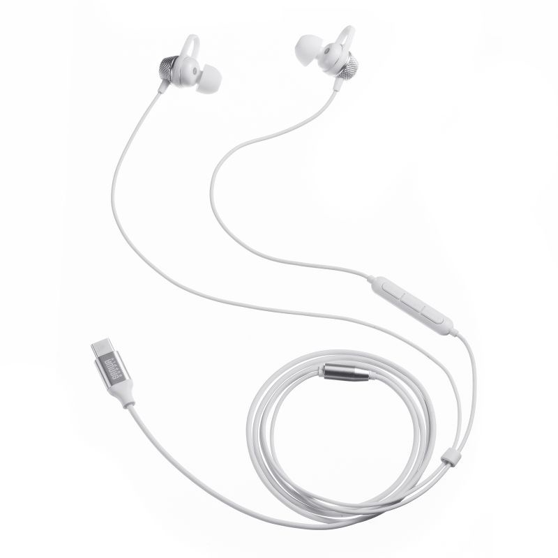 USB Type-Cイヤホンマイク(ホワイト)【MM-HSTC05W】